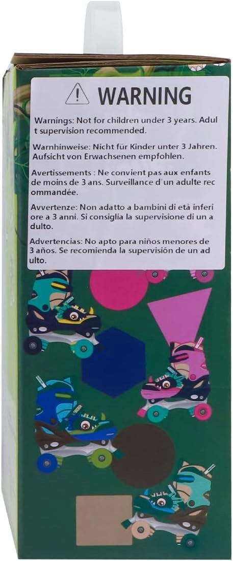 Dino Kids Toddler Roller Skates for Boys Girls,WESKIFAN Dinosaur Quad Skating Shoes with Shiny Light up Wheels&Adjustable Sizes Beginners rollerskates for Birthday Xmas Gifts
