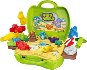 Dinosaur Color Dough Toys 26 Pieces Safe Non Toxic Dough Mold and Dinosaur molds with Volcano and Fossils for 2 3 4 5 6 7 8 9 Year Old Girls and Boys