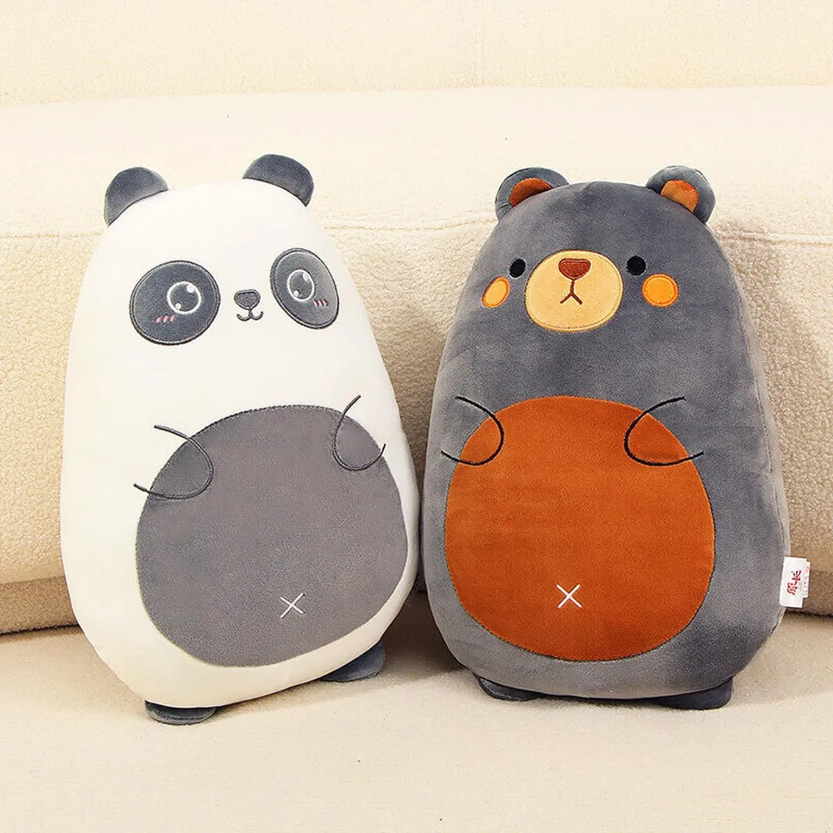 Dinosaur Plush Hugging Pillow Cute Stuffed Animal Plush Toy Soft Cartoon Plushie Sleeping Pillow for Kids (Panda, 60cm/23.62in)