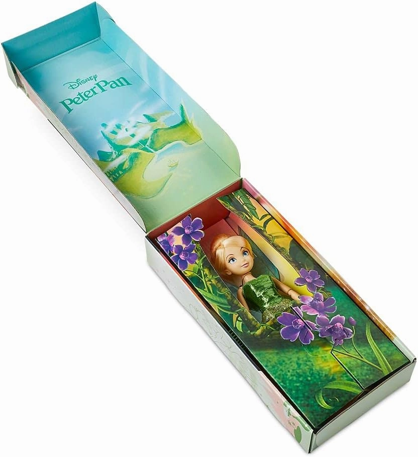 Disney Store Official Disney Princess Classic Doll (Tinker Bell from Peter Pan), 11 Inches, Includes Brush with Molded Details, Fully Posable Toy in Classic Outfit - Disney Princess Toys for Girls