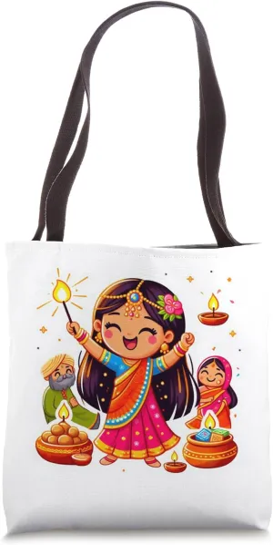 Diya Lamp Diwali Hindu Sikh, Buddhist Jain Prayer Festival Tote Bag