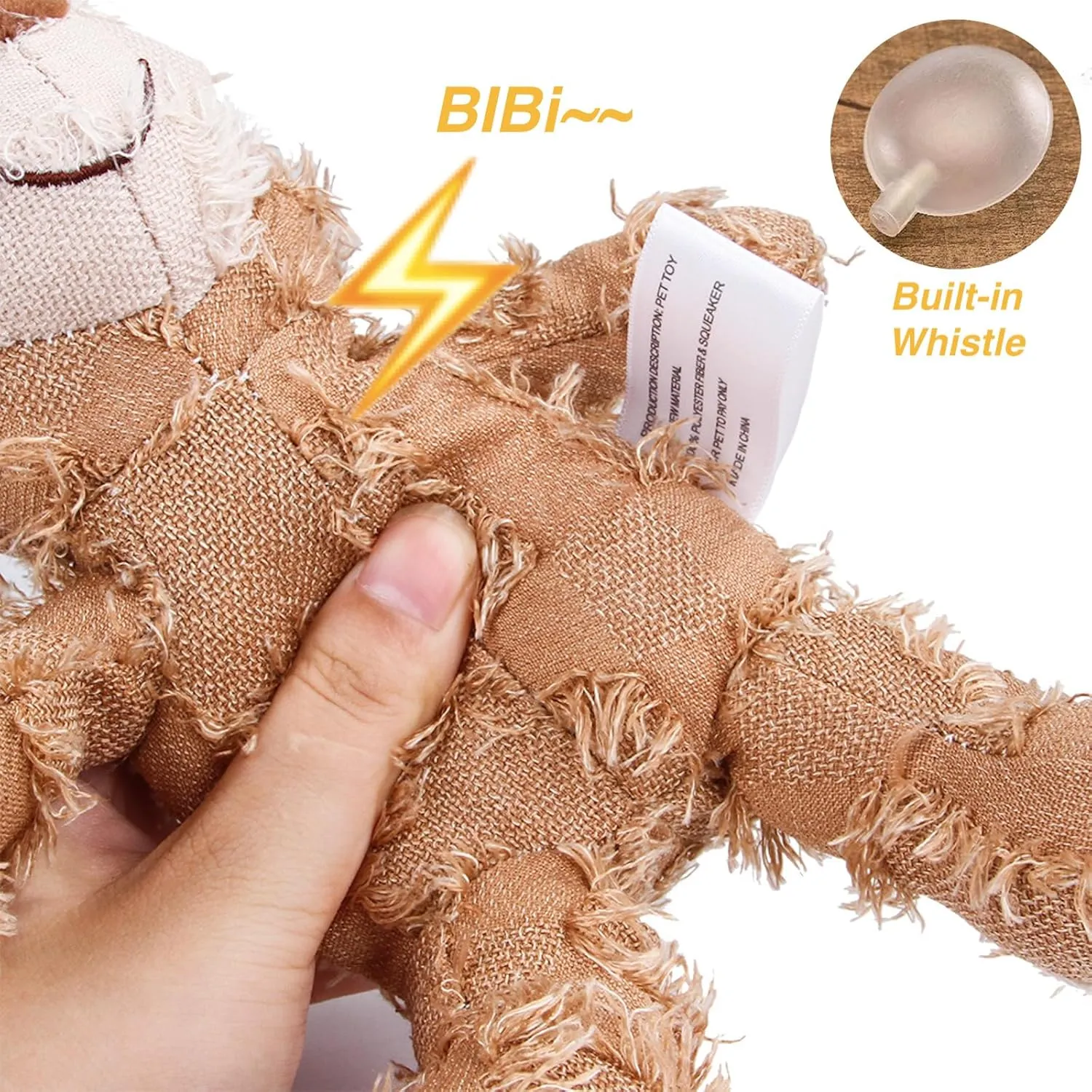 Dog Companion for Heavy Chewers- Indestructible Robust Bear Dog Toy, Resistant Squeaky Dog Toys for Heavy Chewers, Unbreakable Stuffed Plush Dog Toys for Aggressive Chewers (C-Navy Oak)