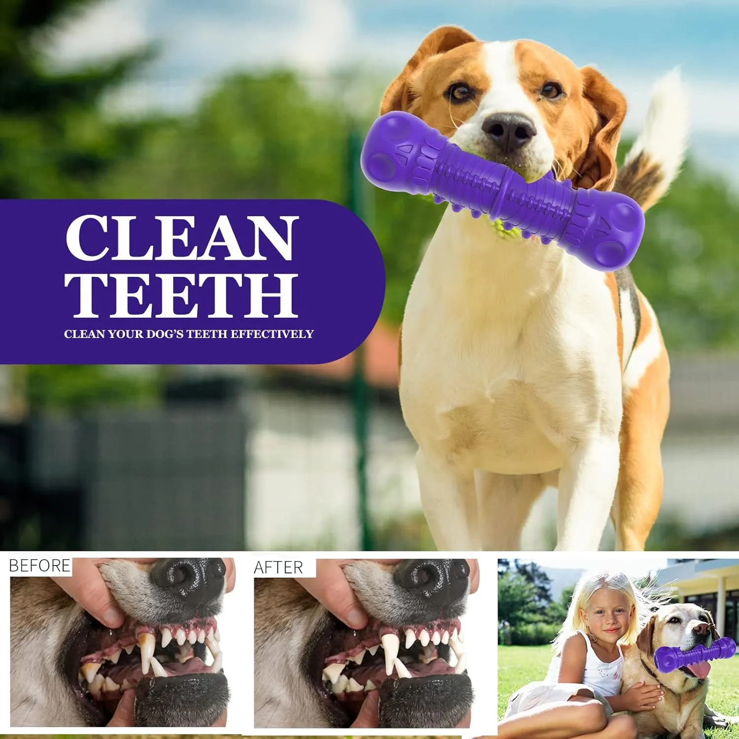 Dog Squeaky Toys for Aggressive Chewers, Durable Chew Toys for Large Medium Breed Dog, Dog Toys, Tough Durable Dogs Toys with Natural Rubber
