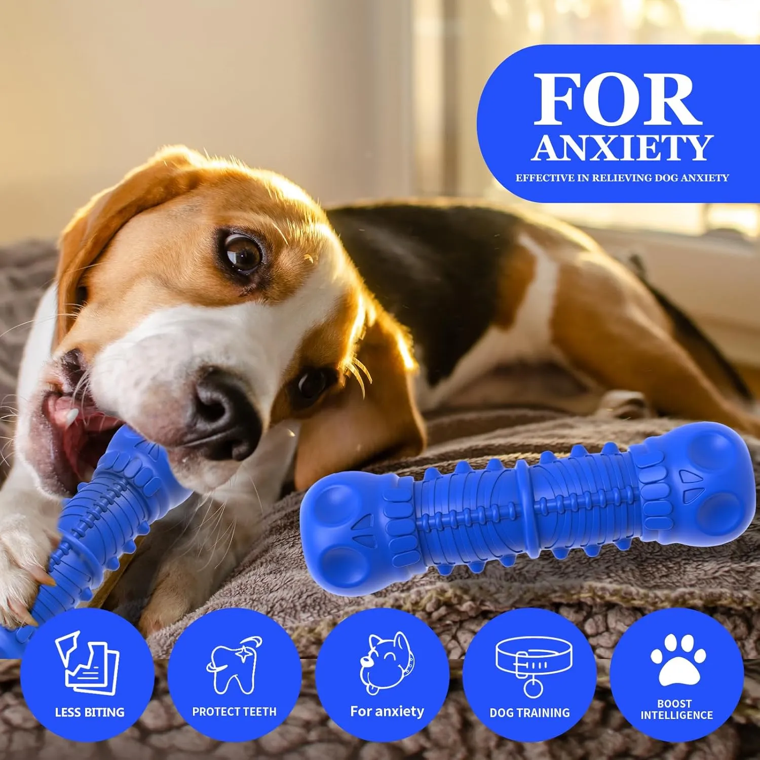 Dog Squeaky Toys for Aggressive Chewers, Durable Chew Toys for Large Medium Breed Dog, Dog Toys, Tough Durable Dogs Toys with Natural Rubber