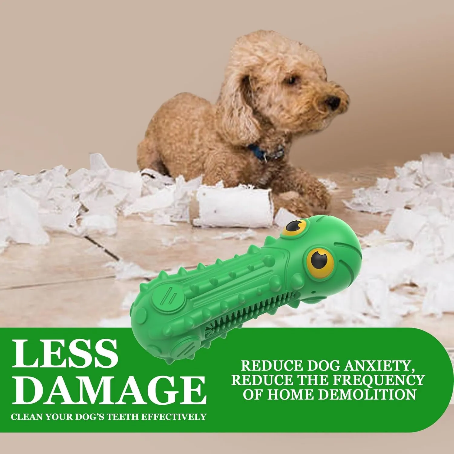 Dog Squeaky Toys for Aggressive Chewers, Durable Chew Toys for Large Medium Breed Dog, Tough Durable Dogs Toys with Natural Rubber