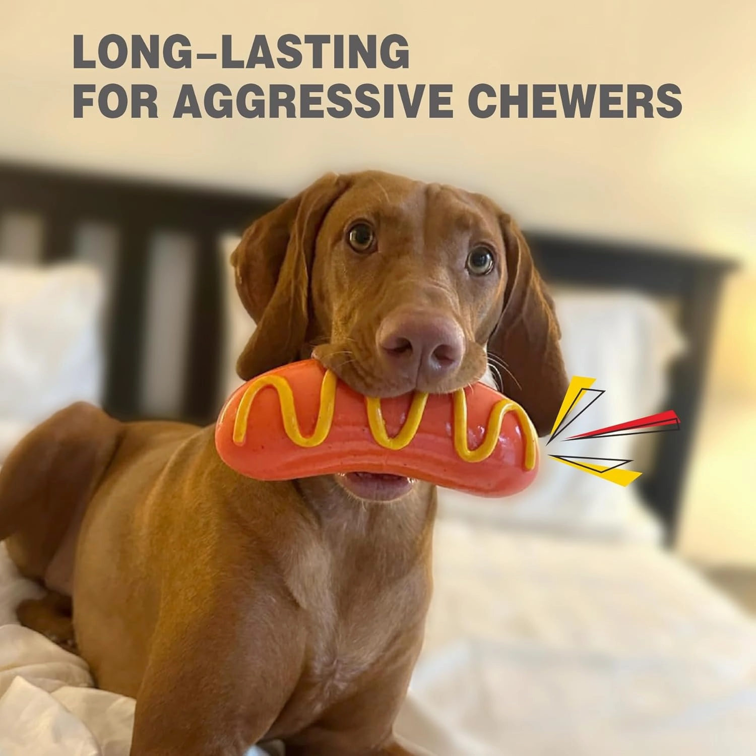 Dog Chew Toys for Aggressive-Chewers - Indestructible Dog Toy for Aggressive Chewer(2-Pack)，Tough Chew Toys for Dogs （Rubber）