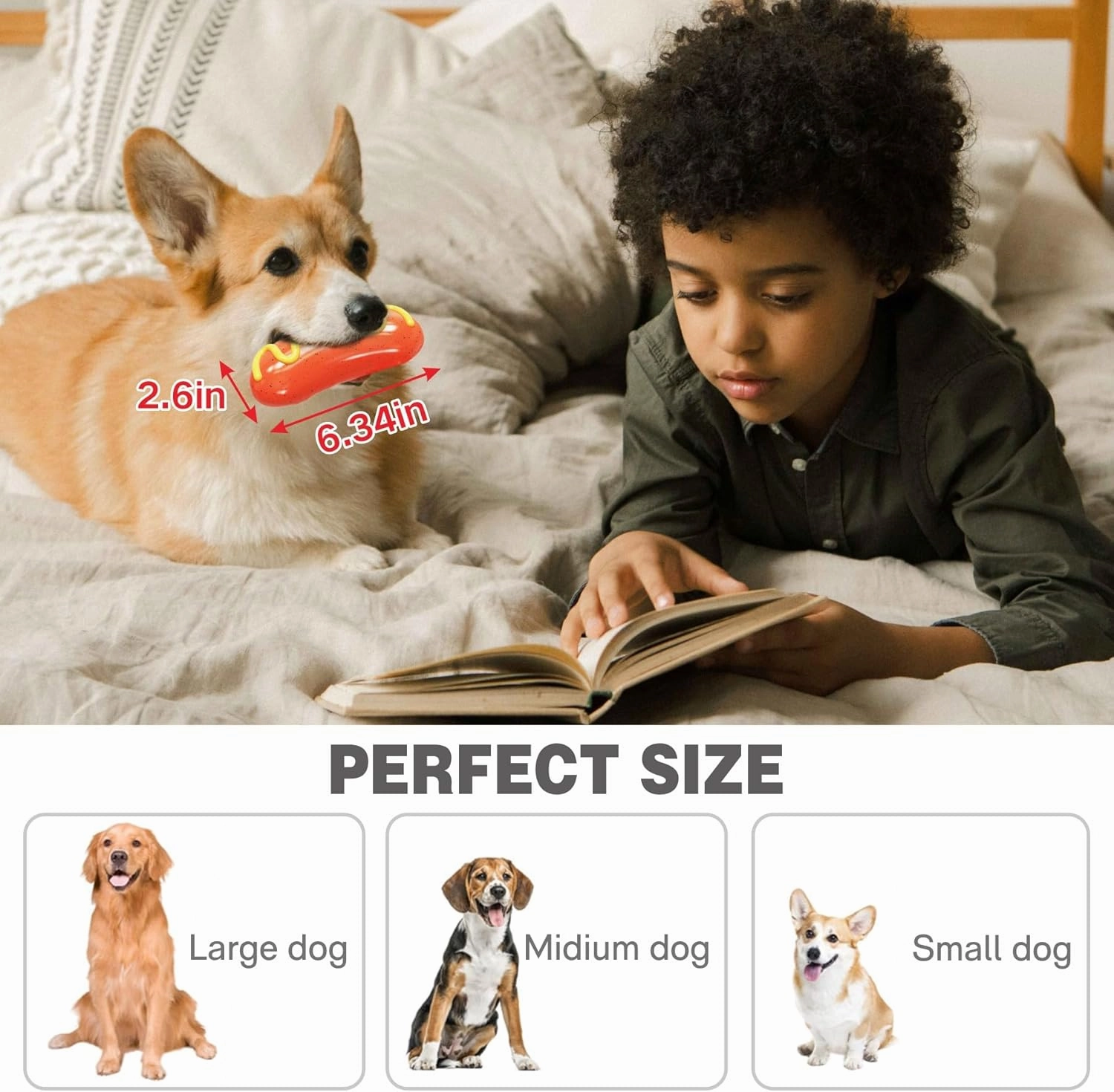 Dog Chew Toys for Aggressive-Chewers - Indestructible Dog Toy for Aggressive Chewer(2-Pack)，Tough Chew Toys for Dogs （Rubber）