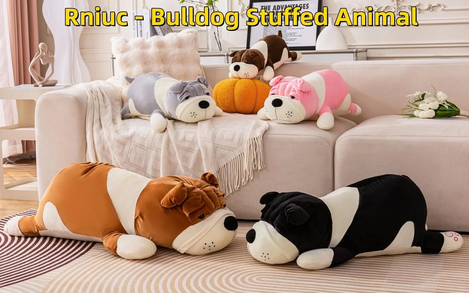Dog Stuffed Animals,Brown 17.7in Puppy Plush Plushies Cute Dog Stuffed Toy Pillow Soft Plush Dog Pillow Gifts for Adults Kids Boys and Girls