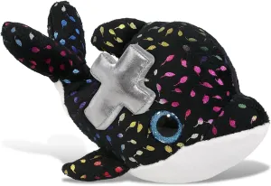 DolliBu Big Eye Orca Whale Stuffed Animal with Silver Cross and Personalization - Religious Baptism Gifts for Boys and Girls, Dedication Christening Gifts Plush Prayer Healing Teddy Bear - 8.5 Inches