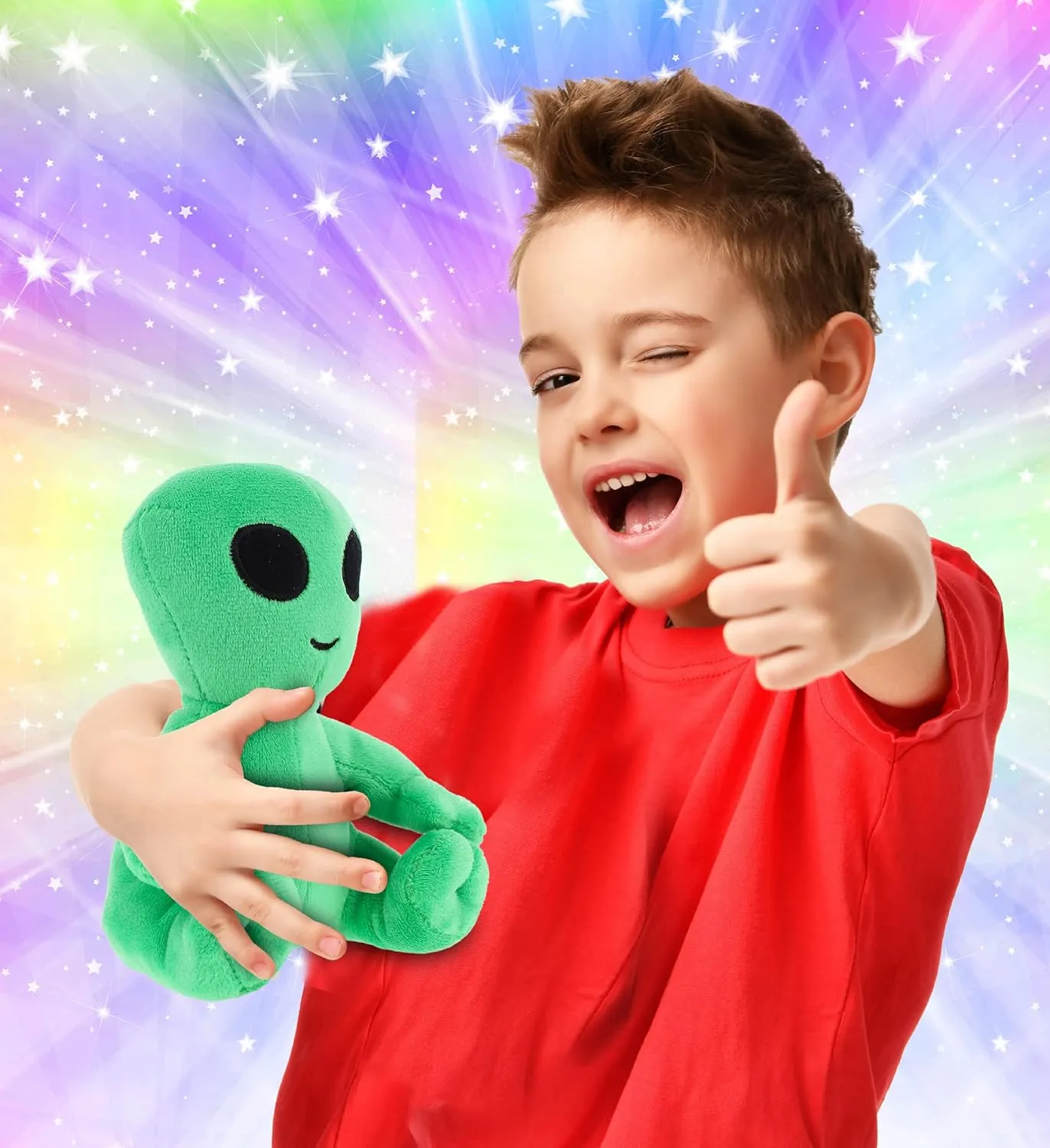 DolliBu Green Alien Stuffed Animal, Super Soft Plush Toy for Kids and Adults - Cuddle Alien Doll Gift, 6 Inches