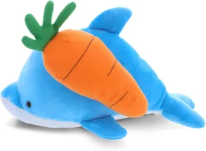 DolliBu Happy Easter Super Soft Plush Dolphin with Carrot - Cute Stuffed Animals with Carrot Plush Toy, Perfect Easter Holiday Surprise Gift - 6" Inches