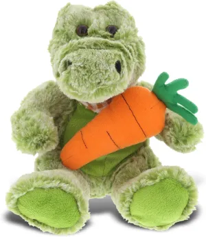 DolliBu Happy Easter Super Soft Plush Sitting Alligator with Carrot - Cute Stuffed Animals with Carrot Plush Toy, Perfect Easter Holiday Surprise Gift - 8" Inches