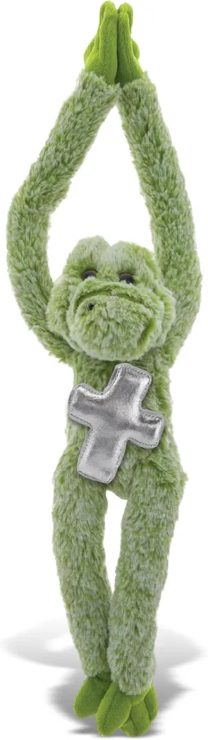 DolliBu Long-Arms Alligator Stuffed Animal with Silver Cross Plush - Religious Baptism Gifts for Boys and Girls, Christening Gifts Plush Prayer Toy Healing Stuffed Animal - 21 Inches