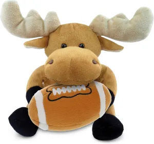 DolliBu Moose Stuffed Animal with Football Plush - Soft Huggable Horse, Adorable Playtime Plush Toy, Cute Wildlife Gift, Personalized Plush Doll Animal Toy for Kids and Adults - 6 Inches