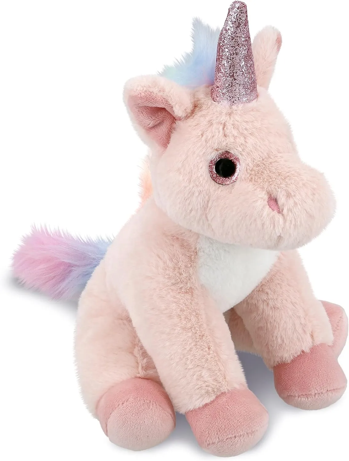 DolliBu Plush Pink Unicorn Stuffed Animal - Soft Huggable Unicorn, Adorable Playtime Unicorn Plush Toy, Cute Fantasy Cuddle Gifts for Kids and Adults - 9 Inches