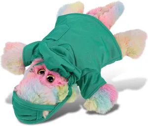 DolliBu Rainbow Alligator Doctor Plush Toy - Super Soft Alligator Doctor Stuffed Animal Dress Up with Cute Scrub Uniform and Cap Outfit - Fluffy Doctor Toy Plush Gift - 12 Inches