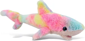 DolliBu Rainbow Shark Stuffed Animal – Soft Huggable Shark Stuffed Toy, Adorable Playtime Ocean Plush Toy, Cute Cuddle Gifts for Kids and Adults – 14 Inches