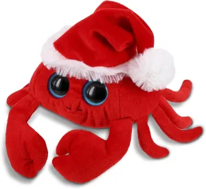 DolliBu Santa Big Eye Crab Stuffed Animal Plush Toy - Super Soft Ocean Life Animal Dress Up with Red Santa Claus Outfit, Perfect with Name Personalization - 6 Inches
