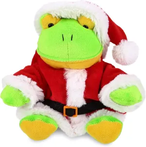 DolliBu Santa Frog Stuffed Animal Plush Toy - Super Soft Wild Animal Dress Up with Red Santa Claus Outfit, Cute Wildlife Gift, Perfect Holiday 6 Inches