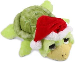 DolliBu Santa Green Sea Turtle Stuffed Animal Plush Toy - Super Soft Animal Plush Dress Up with Red Santa Claus Outfit, Cute Ocean Life Gift, Perfect with Name Personalization - 11 Inch