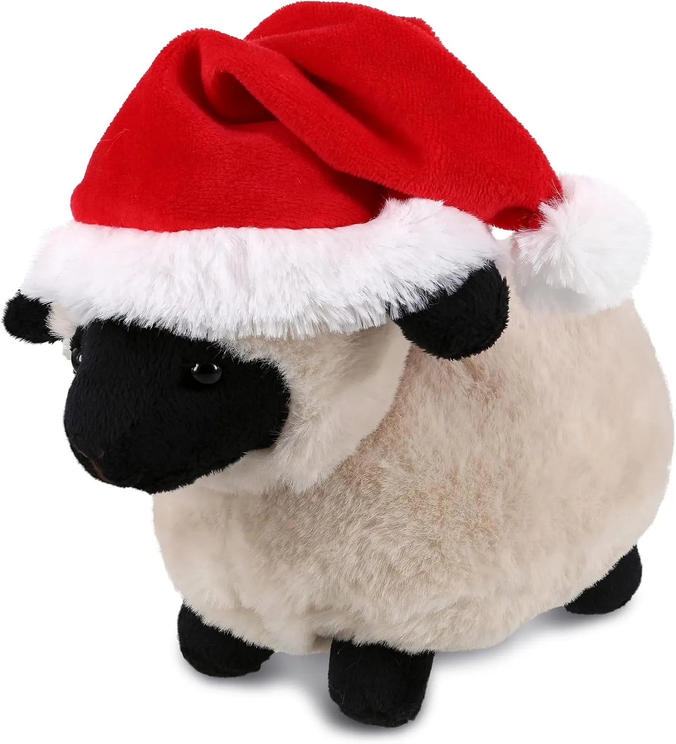 DolliBu Santa Valais Blacknose Sheep Stuffed Animal Plush Toy - Super Soft Plush Animal Dress Up with Red Santa Claus Outfit, Cute Farm Life Perfect with Name Personalization - 8.5 Inch