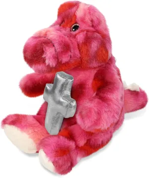 DolliBu Sitting Alligator Stuffed Animal with Silver Cross and Personalization - Baby Baptism Gifts for Boys and Girls, Dedication Christening Gifts Plush Prayer Toy Healing Teddy Bear - 8 Inches