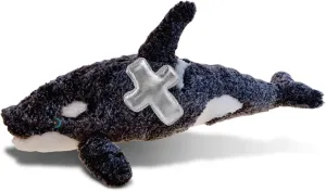 DolliBu Wild Killer Whale Plush Stuffed Animal with Silver Cross Plush - Religious Baptism Gifts for Boys and Girls, Dedication Christening Gifts Plush Prayer Toy Healing Teddy Bear - 18 Inches