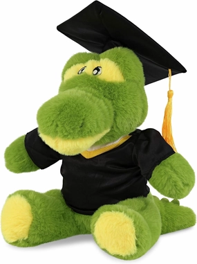 DolliBu Alligator Graduation Plush Toy - Super Soft Alligator Plush Graduation Stuffed Animal Dress Up with Graduation Gown and Cap with Tassel Outfit - Congratulatory Graduation Gift - 9 Inches