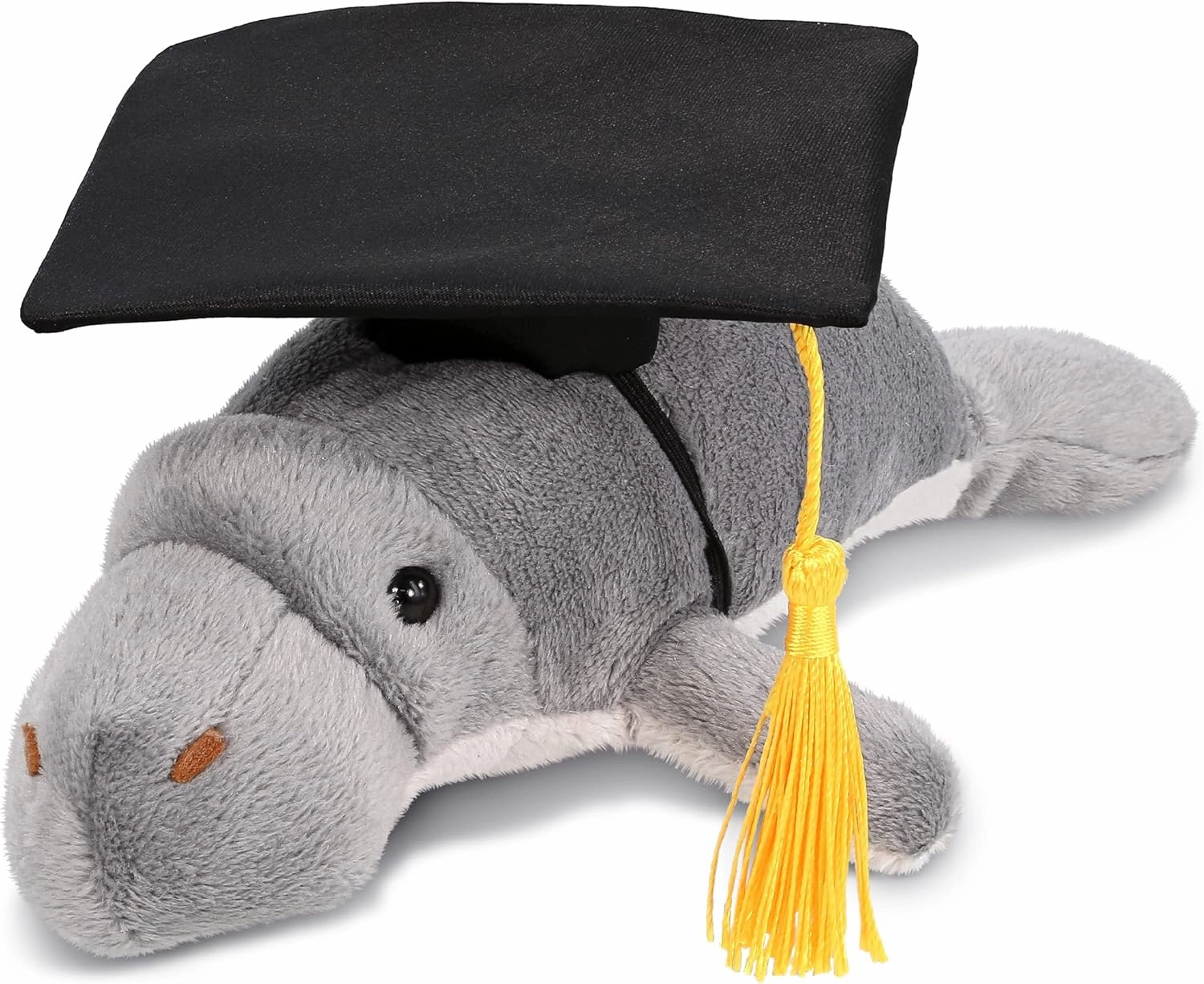 DolliBu Grey Manatee Graduation Plush Toy - Wild Collection Plush Graduation Stuffed Animal Dress Up with Graduation Cap Outfit - Graduation Gift – 9 Inches