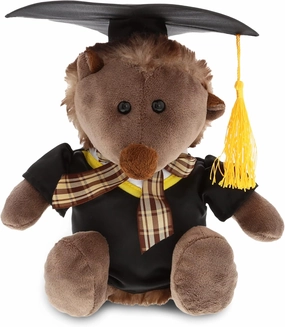 DolliBu Hedgehog with Ribbon Graduation Plush Toy - Super Soft Graduation Stuffed Animal Dress Up with Gown & Cap with Tassel Outfit - Gift with Personalization - 9" Inches