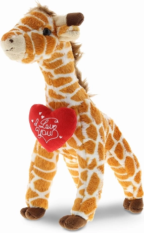DolliBu I Love You Plush Giraffe – Cute Stuffed Animal with Heart Message and Name Personalization for Valentines, Anniversary, Romantic Date, Boyfriend, Girlfriend Gift – 12.5H Inches