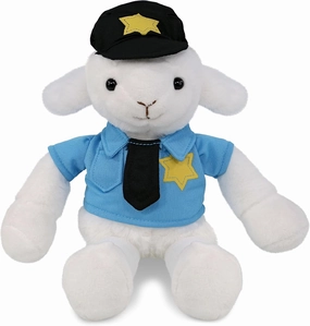 DolliBu Long Leg Lamb Police Officer Super Soft Plush Toy - Soft Lamb Cop Stuffed Animal Dress Up with Cute Cop Uniform and Cap Outfit - Gift with Personalization - 10.5 Inches