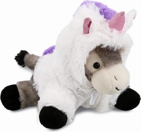DolliBu Lying Grey Donkey Unicorn Plush Stuffed Animal Toy - Super Soft Donkeycorn Dress Up with Removable Plush Unicorn Outfit, Cute Fantasy Wildlife Gift – 9 Inches