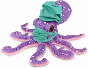 DolliBu Purple Octopus Doctor Plush Toy - Super Soft Octopus Doctor Stuffed Animal Dress Up with Cute Scrub Cap and Face Mask Outfit - Gift with Personalization - 12 Inches