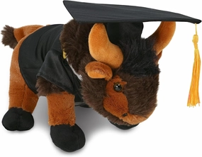 DolliBu Wild Buffalo Graduation Plush Toy - Super Soft Plush Graduation Stuffed Animal Dress Up with Gown and Cap with Tassel Outfit - Congratulatory Graduation Gift with Personalization - 9.5 Inch