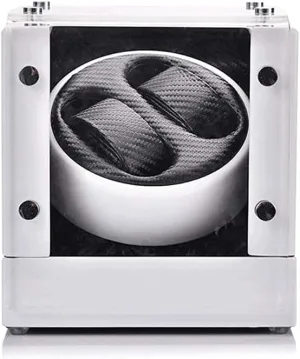 Double Watch Winder Box in Wooden Shell and Carbon Fiber Leather Silent Motor for Automatic Mechanical Watch