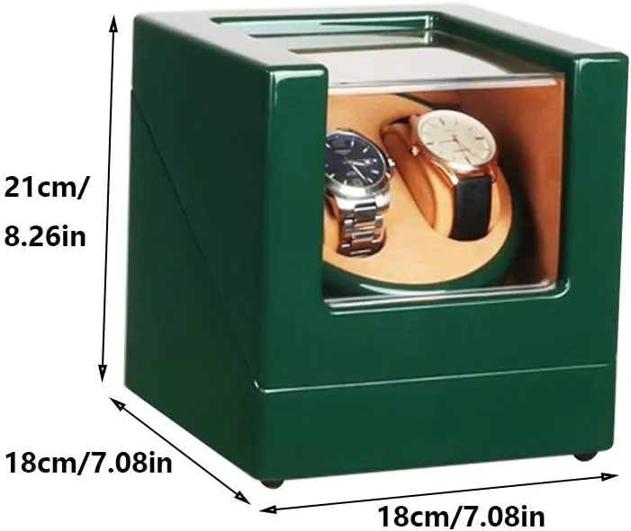 Double Watch Winder Box, with LED Light, Wood Shell Piano Paint Exterior, Extremely Silent Motor, Fit Lady and Man Watches Watch Winder Display Watch Box Watch Storage Gift