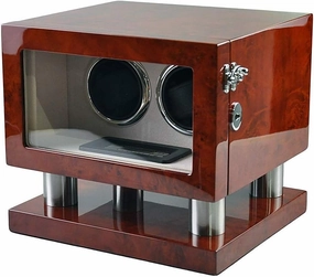 Double Watch Winder Wooden, with Quiet Motor and LCD Display Digital Display Automatic Winding Box Piano Paint,Best Gift