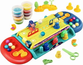 Dough Play Kids Battle Toy - Hair Stylin' Salon Playset & Music, Parent-Child Interactive Toy, Pretend Play Toys for Girls Boys, Enhances Hand-Eye Coordination & Creativity, Gift for 3 4 5 6 7 8