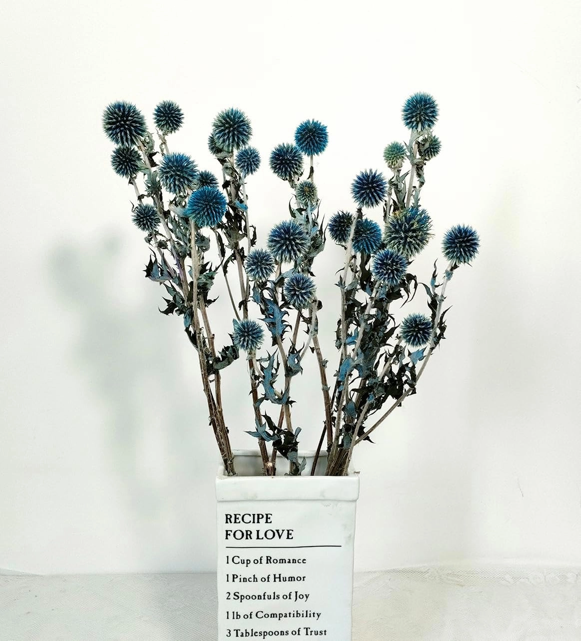 Dried Echinops, Royal Blue Natural Thistle Preserved Flowers, 20 Balls Blue Planet Echinops Globe Flower for Wedding Boho Party Home Decor, DIY Floral Arrangements