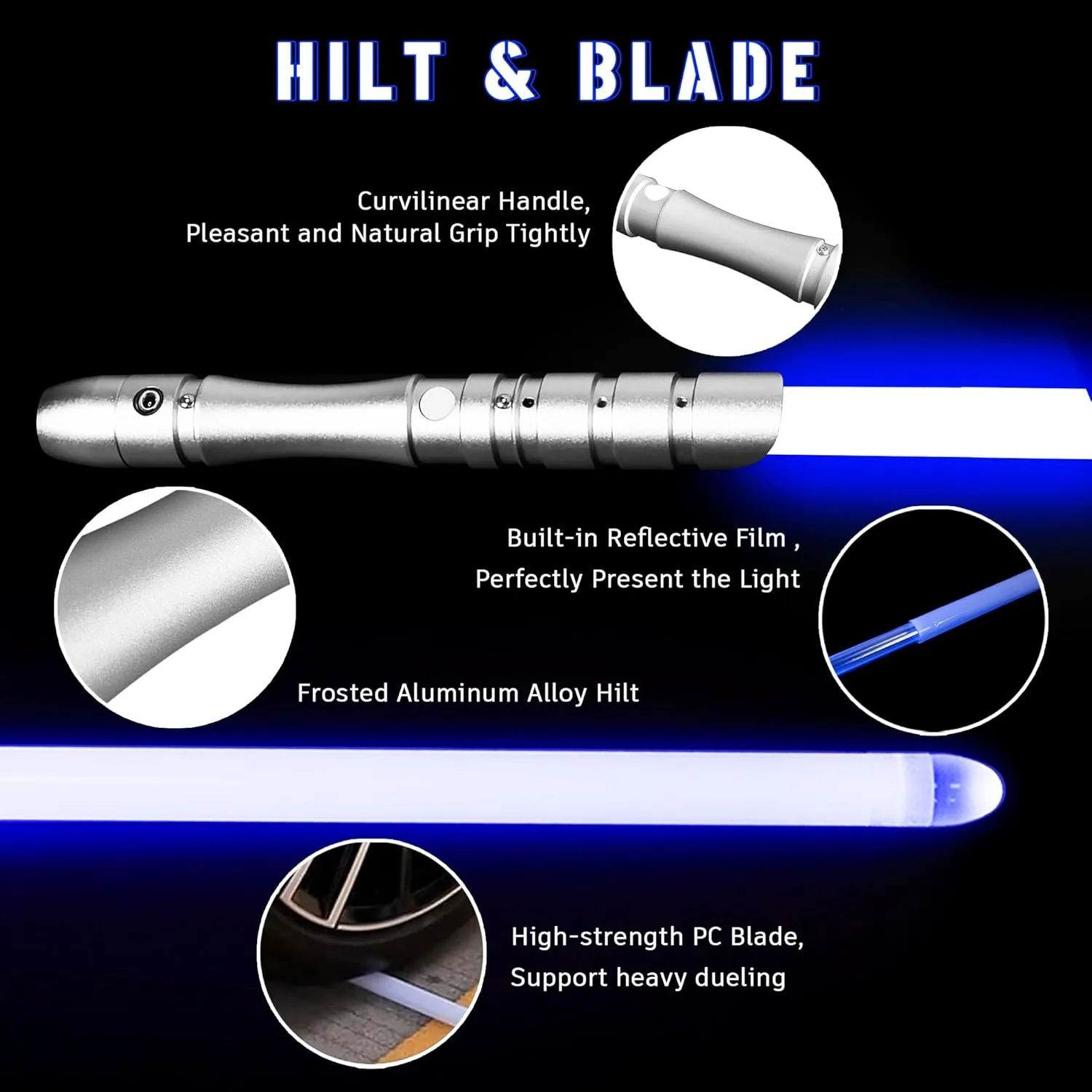 Dueling Lightsaber with 38.2 Inch,FX Light Saber,Metal Hilt,Replaceable Blade,4 Modes Sounds, Blaster, Rechargeable, Age 6 7 8 9 10 11 12 13 Kids Toys,Cosplay,Brithday Gift (Blue)