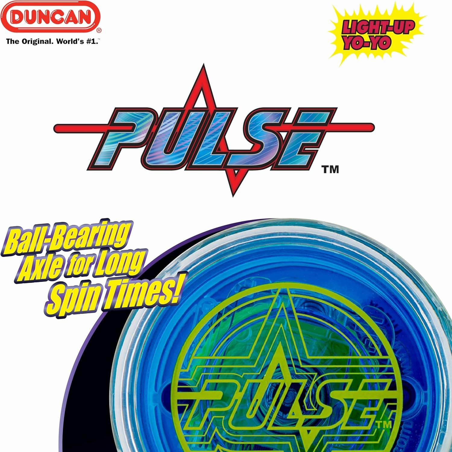 Duncan Toys Pulse LED Light-Up Yo-Yo, Intermediate Level Yo-Yo with Ball Bearing Axle and LED Lights, Clear/Green