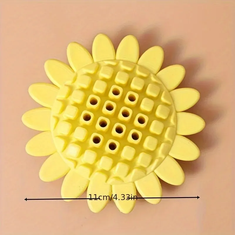 Durable Rubber Sunflower Dog Toy for Teething & Play
