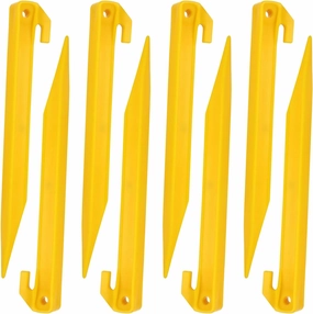 EAGLE PEAK 8 Pack Heavy Duty Plastic Tent Stakes, 7.5 inch Outdoor Ground Anchors, Essential Gear for Camping Tents, Canopies, Gardening,Tarps, and Holiday Decorations