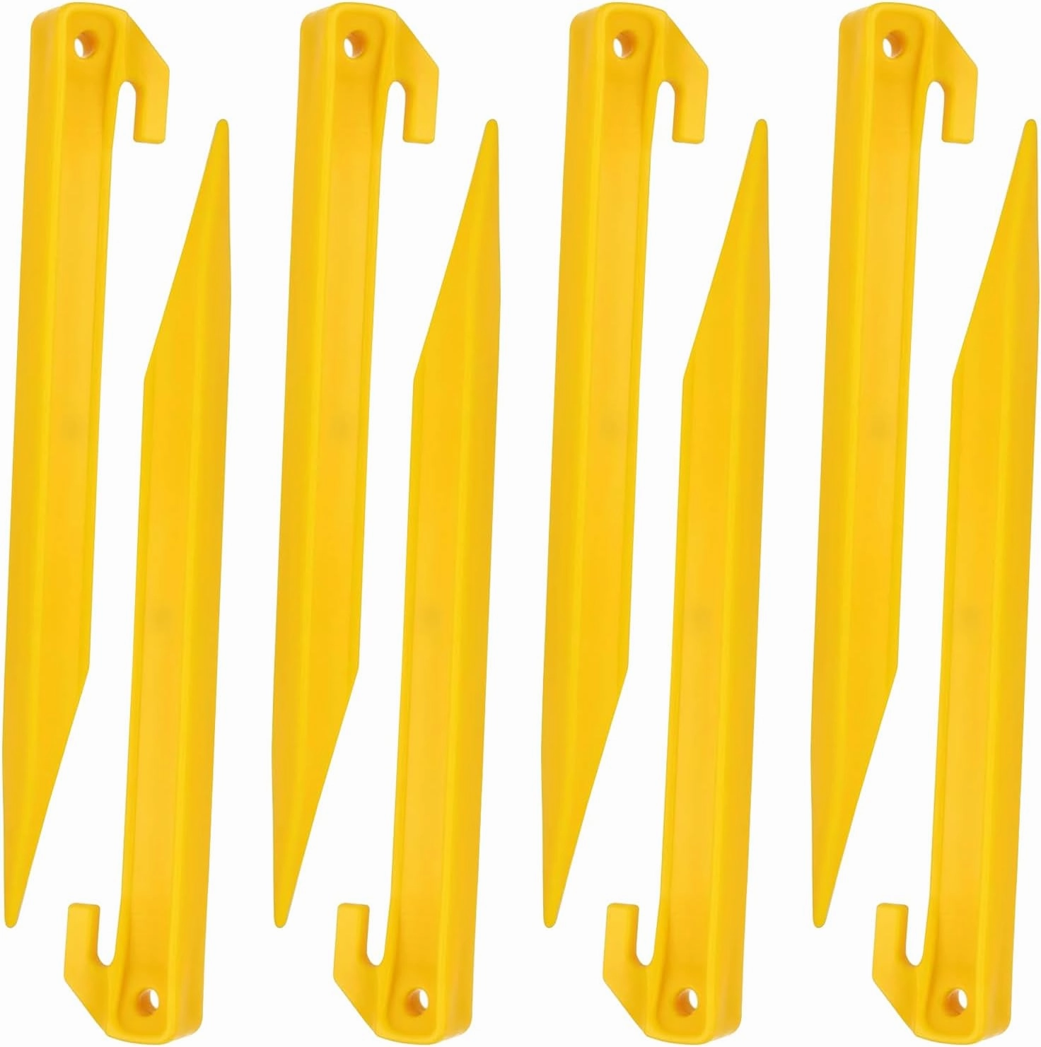 EAGLE PEAK 8 Pack Heavy Duty Plastic Tent Stakes, 7.5 inch Outdoor Ground Anchors, Essential Gear for Camping Tents, Canopies, Gardening,Tarps, and Holiday Decorations