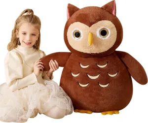 EARTHSOUND Giant Owl Stuffed Animal Plush Toy,Large Jumbo Cute Soft Toys,Big Size Huge Fluffy Plushy Oversized Fat Plushie,Gifts for Kid