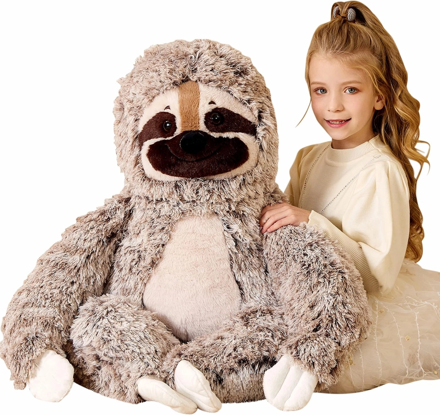 EARTHSOUND Giant Sloth Stuffed Animal Plush Toy,30" Large Jumbo Cute Soft Toys,Big Size Huge Fluffy Plushy Oversized Fat Plushie,Gifts for Kids Girlfriend Children (30 inches, Brown)