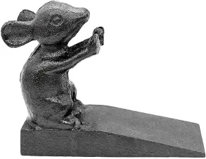 EatingBiting Cast Iron Mouse Floor Stop Heavy Duty Door Stopper, Door Stop Wedge to Stop Bedroom Bath and Exterior Doors Vintage Iron All Floor Surfaces for Home Office Commercial Industrial