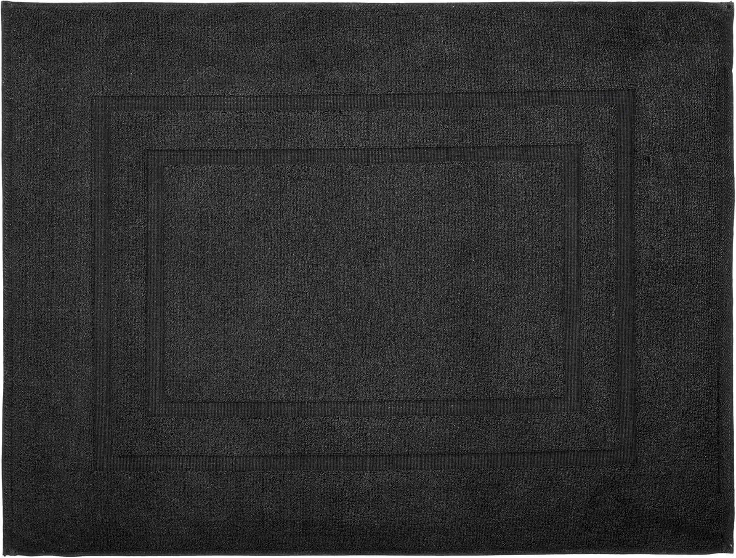 Eco Living Plaza 100% Natural Cotton Terry Cloth Rugs 23.6x31.5in [60x80cm] (Black)
