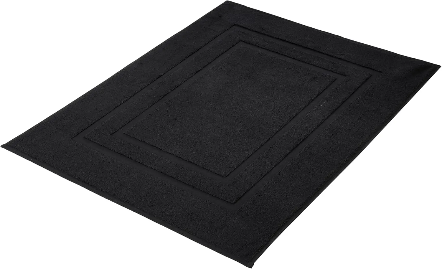 Eco Living Plaza 100% Natural Cotton Terry Cloth Rugs 23.6x31.5in [60x80cm] (Black)